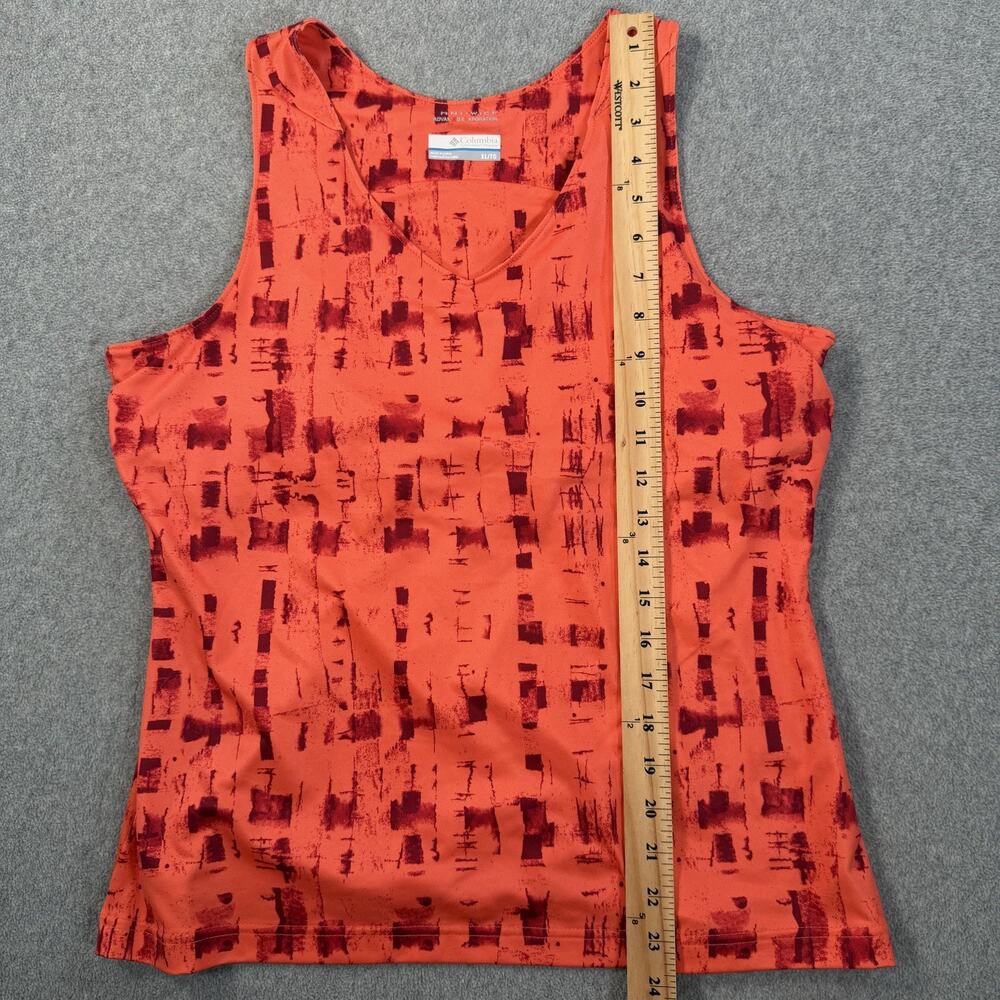Columbia Omni-Wick Activewear Tank Top Women's XL Orange Red Abstract Athletic - Picture 5 of 11
